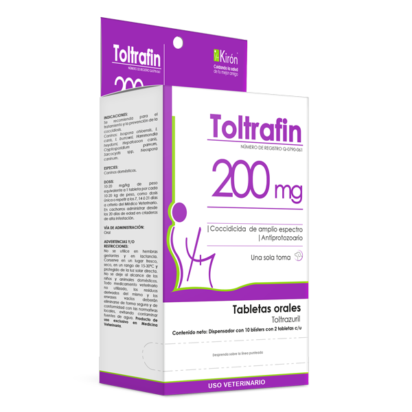 Toltrafin 200 mg., Caja Dispensador de 10 Blisters de 2 Tabletas