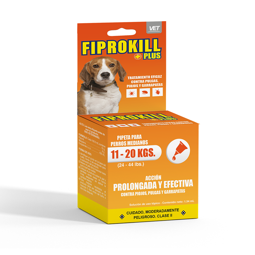 Fiprokill Plus Pipeta Antiparasitaria 1.34 ml. (Peso de 11 a 20 kg.)