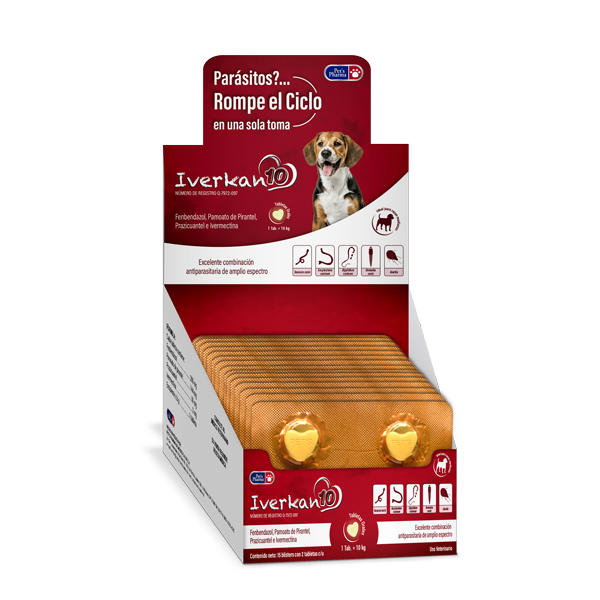 Iverkan-10 Exhibidor, 15 Blisters x 2 Tabletas