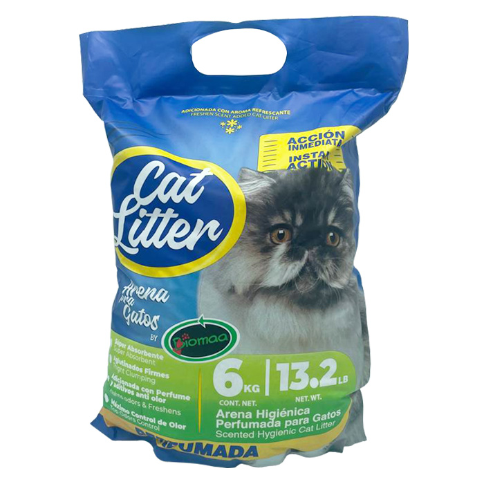 Arena Perfumada para Gatos Super Absorbente 6 kg./13.2 lb. 