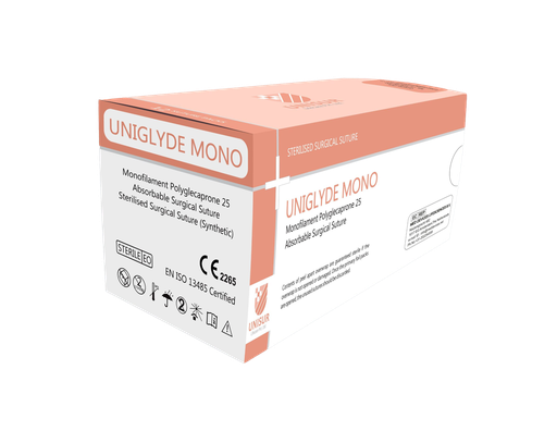 [11D70DX35] Sutura Quirurgica Uniglyde Mono (Poliglecaprone 25) Monofilamento Absorbible Size 0, 12 uds.