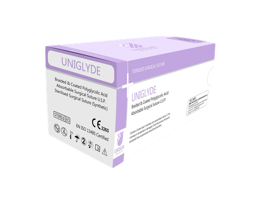[2D70DX35] Sutura Quirurgica Uniglyde (Acido poliglicolico) Multifilamento Absorbible USP 0, 12 uds.