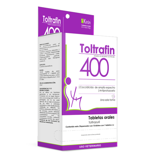 [7-506345-100489] Toltrafin 400 mg., Caja Dispensador de 10 Blisters de 1 Tableta