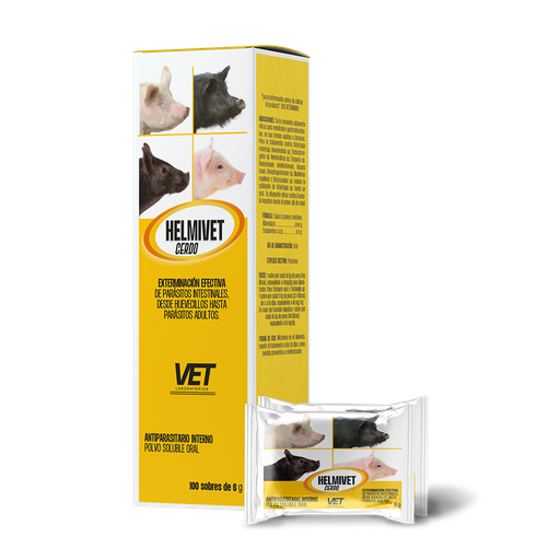 [7-401063-400890] Helmivet Cerdo Polvo, Sobre de 5 g. Dispensador de 100 Sobres